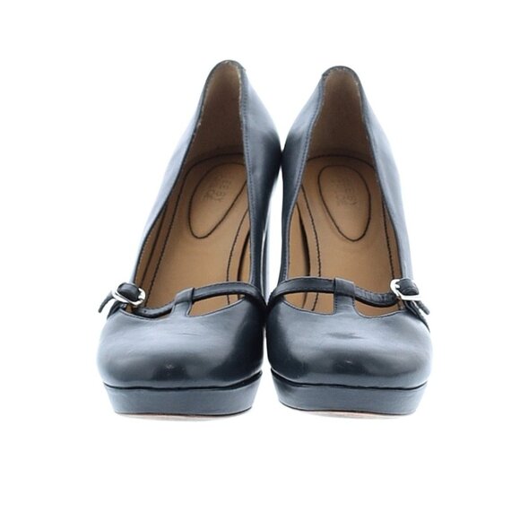 See By Chloé Womens 37.5 Blue Leather Mary Jane Heels - Picture 2 of 14